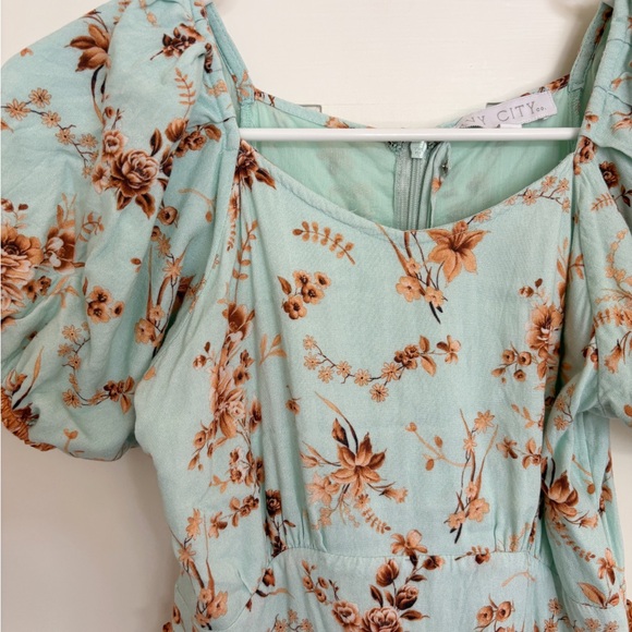 Ivy City Co. Girls dress, size 11-12 T, Blue Floral Midi - Picture 8 of 9